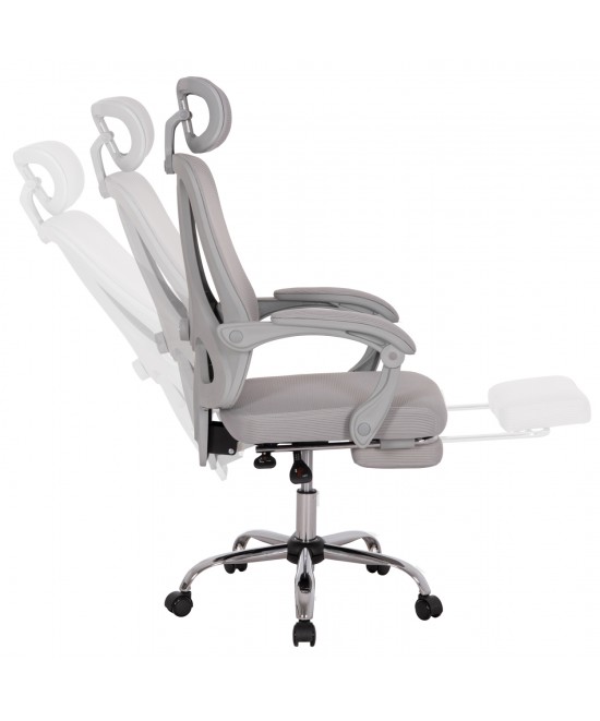 ΚΑΡΕΚΛΑ ΓΡΑΦΕΙΟΥ BARNET HM18258.02 ΓΚΡΙ MESH-ΓΚΡΙ ΣΚΕΛΕΤΟΣ NYLON 61x62x123Υ