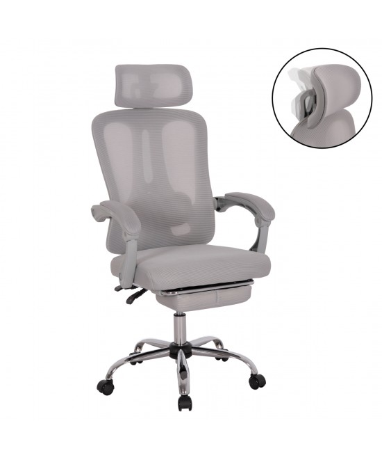 ΚΑΡΕΚΛΑ ΓΡΑΦΕΙΟΥ BARNET HM18258.02 ΓΚΡΙ MESH-ΓΚΡΙ ΣΚΕΛΕΤΟΣ NYLON 61x62x123Υ