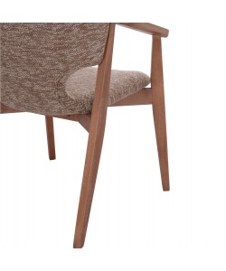 ΠΟΛΥΘΡΟΝΑ YEGER HM9995.03 ΞΥΛΟ ΟΞΙΑΣ ΣΕ WHITEWASH-ΚΑΦΕ ΥΦΑΣΜΑ 59x58x78Υεκ.