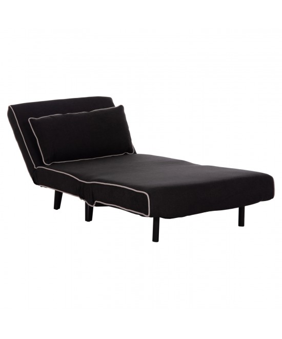 ΠΟΛΥΘΡΟΝΑ ΚΡΕΒΑΤΙ BRAXTON HM8425.03 ΜΑΥΡΟ ΥΦΑΣΜΑ 78x88x78Υεκ.
