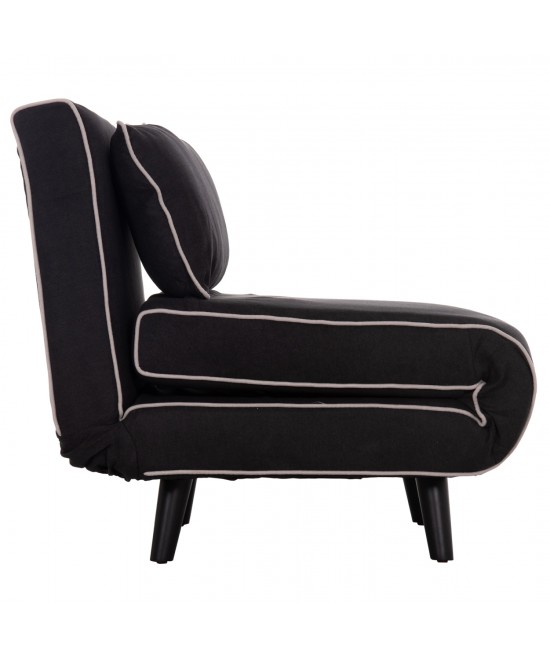 ΠΟΛΥΘΡΟΝΑ ΚΡΕΒΑΤΙ BRAXTON HM8425.03 ΜΑΥΡΟ ΥΦΑΣΜΑ 78x88x78Υεκ.