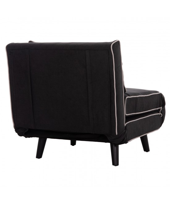 ΠΟΛΥΘΡΟΝΑ ΚΡΕΒΑΤΙ BRAXTON HM8425.03 ΜΑΥΡΟ ΥΦΑΣΜΑ 78x88x78Υεκ.
