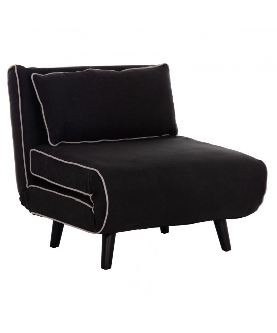 ΠΟΛΥΘΡΟΝΑ ΚΡΕΒΑΤΙ BRAXTON HM8425.03 ΜΑΥΡΟ ΥΦΑΣΜΑ 78x88x78Υεκ.