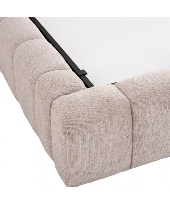 ΚΡΕΒΑΤΙ ΔΙΠΛΟ ΜΕ ΣΤΡΩΜΑ & ΑΠΟΘ.ΧΩΡΟ REMO HM21167 ΜΠΕΖ ΜΠΟΥΚΛΕ--ΓΙΑ 160x200εκ