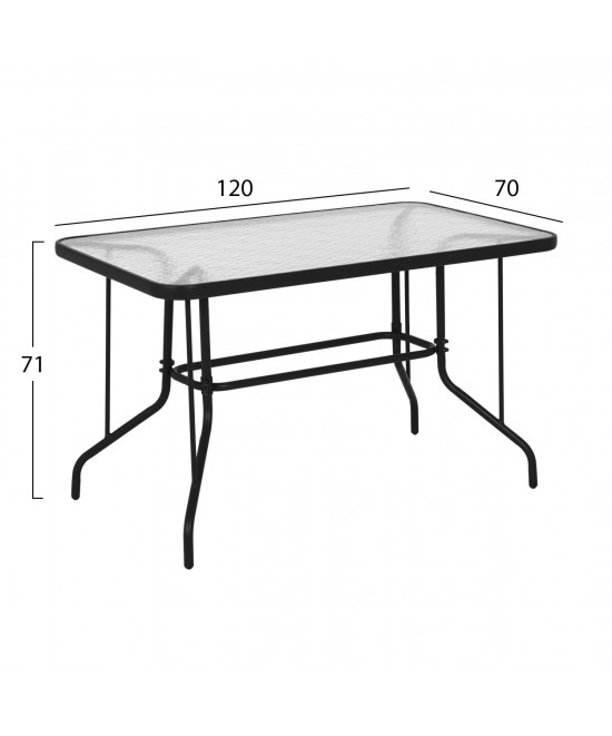 ΣΕΤ ΤΡΑΠΕΖΑΡΙΑΣ 5ΤΜΧ ADAM HM21160 ΚΑΡΕΚΛΕΣ ΑΛΟΥΜΙΝΙΟΥ & ΤΡΑΠΕΖΙ 120x70 ΓΚΡΙ