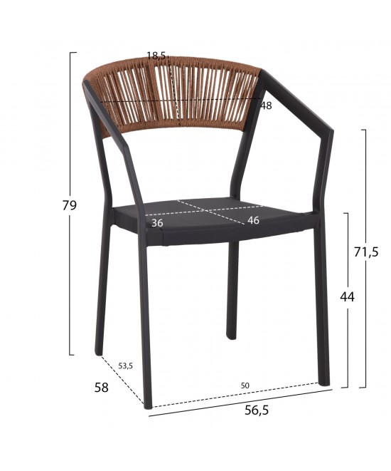 ΣΕΤ ΤΡΑΠΕΖΑΡΙΑΣ 5ΤΜΧ ADAM HM21160 ΚΑΡΕΚΛΕΣ ΑΛΟΥΜΙΝΙΟΥ & ΤΡΑΠΕΖΙ 120x70 ΓΚΡΙ