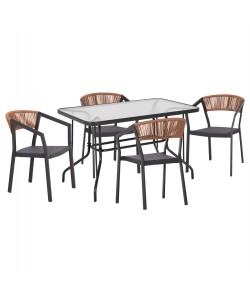 ΣΕΤ ΤΡΑΠΕΖΑΡΙΑΣ 5ΤΜΧ ADAM HM21160 ΚΑΡΕΚΛΕΣ ΑΛΟΥΜΙΝΙΟΥ & ΤΡΑΠΕΖΙ 120x70 ΓΚΡΙ