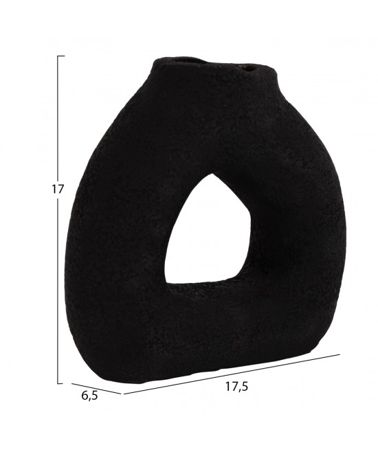 ΕΠΙΤΡΑΠΕΖΙΟ ΔΙΑΚΟΣΜΗΤΙΚΟ ΒΑΖΟ DECANT HM4667.01S ΤΕΡΑΚΟΤΑ ΣΕ ΜΑΥΡΟ--17.5x6.5x17Υεκ.