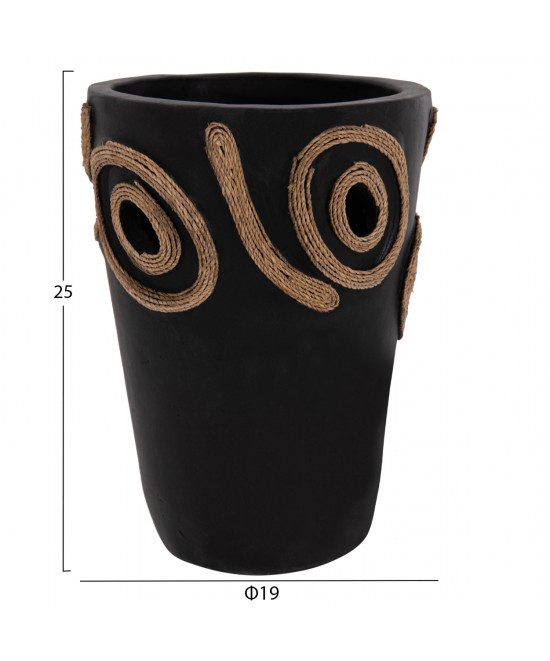 ΕΠΙΤΡΑΠΕΖΙΟ ΔΙΑΚΟΣΜΗΤΙΚΟ ΒΑΖΟ DEAN HM4677.01S ΤΕΡΑΚΟΤΑ ΣΕ ΜΑΥΡΟ--Φ19x25Υεκ.