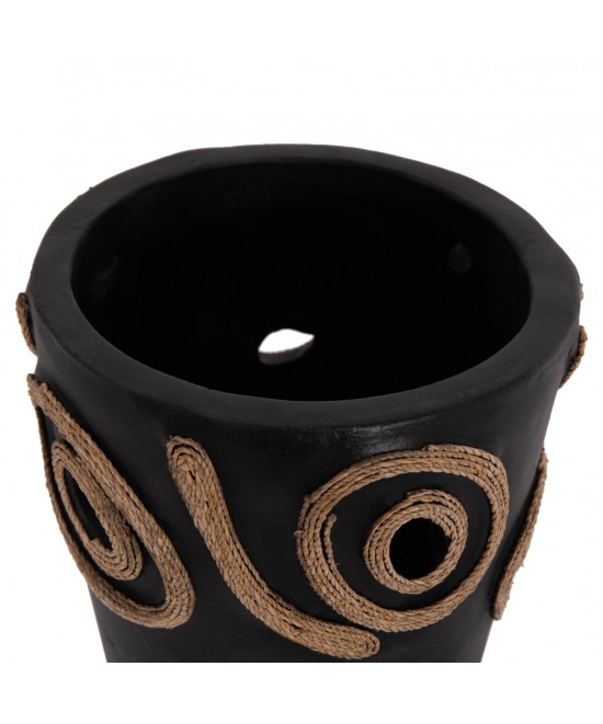 ΕΠΙΤΡΑΠΕΖΙΟ ΔΙΑΚΟΣΜΗΤΙΚΟ ΒΑΖΟ DEAN HM4677.01S ΤΕΡΑΚΟΤΑ ΣΕ ΜΑΥΡΟ--Φ19x25Υεκ.