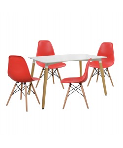 ΣΕΤ ΤΡΑΠΕΖΑΡΙΑ 5Τ ΤΡΑΠΕΖΙ MINIMAL 120x80x73 cm-TWIST ΚΟΚΚΙΝ HM10080.04