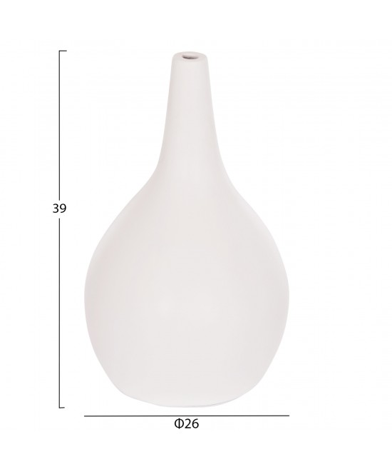 ΕΠΙΤΡΑΠΕΖΙΟ ΔΙΑΚΟΣΜΗΤΙΚΟ ΒΑΖΟ DENI HM4663.02L FIBER CEMENT ΣΕ ΛΕΥΚΟ--Φ26x39Υεκ