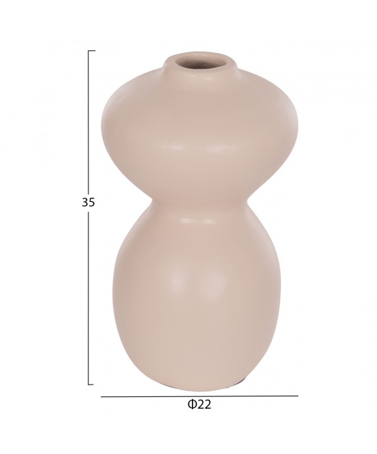 ΕΠΙΤΡΑΠΕΖΙΟ ΔΙΑΚΟΣΜΗΤΙΚΟ ΒΑΖΟ NELLY HM4669.02 ΤΕΡΑΚΟΤΑ ΣΕ ΚΡΕΜ--Φ22x35Υεκ.