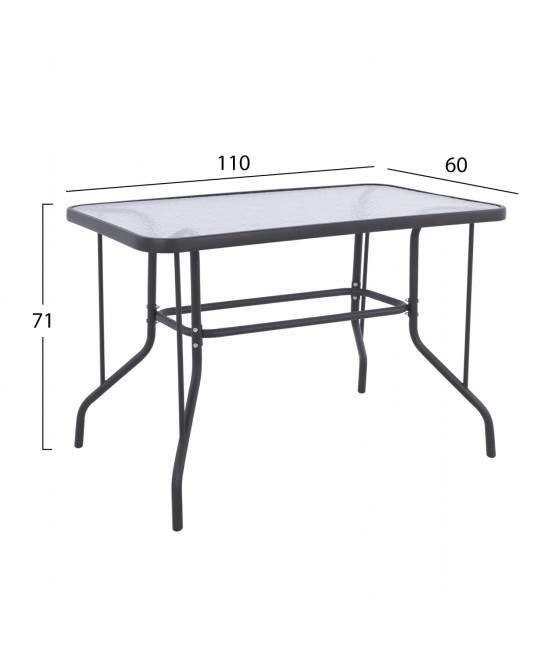 ΣΕΤ ΤΡΑΠΕΖΑΡΙΑΣ 5ΤΜΧ ADAM HM21219 ΚΑΡΕΚΛΕΣ ΜΕΤΑΛΛΙΚΕΣ & ΤΡΑΠΕΖΙ 110x60 ΓΚΡΙ