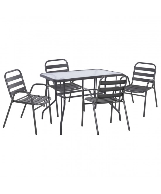 ΣΕΤ ΤΡΑΠΕΖΑΡΙΑΣ 5ΤΜΧ ADAM HM21219 ΚΑΡΕΚΛΕΣ ΜΕΤΑΛΛΙΚΕΣ & ΤΡΑΠΕΖΙ 110x60 ΓΚΡΙ