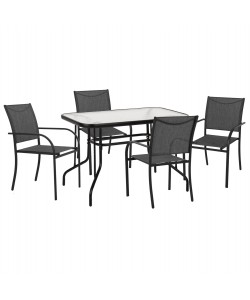 ΣΕΤ ΤΡΑΠΕΖΑΡΙΑΣ 5ΤΜΧ REDAN HM21223.01 ΤΡΑΠΕΖΙ & 4 ΠΟΛΥΘΡΟΝΕΣ ΣΕ ΜΑΥΡΟ