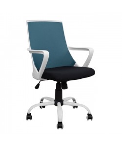 ΚΑΡΕΚΛΑ ΓΡΑΦΕΙΟΥ MALFOI HM1053.06 ΜΠΛΕ MESH & ΠΟΔΙ ΜΕΤΑΛΛΙΚΟ 58x59x103 εκ.