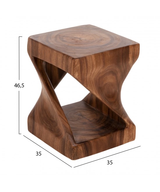 ΣΚΑΜΠΟ GEBO HM9754.11 ΤΕΤΡΑΓΩΝΟ--ΞΥΛΟ SUAR ΣΕ ΚΑΡΥΔΙ 35x35x46.5Yεκ.