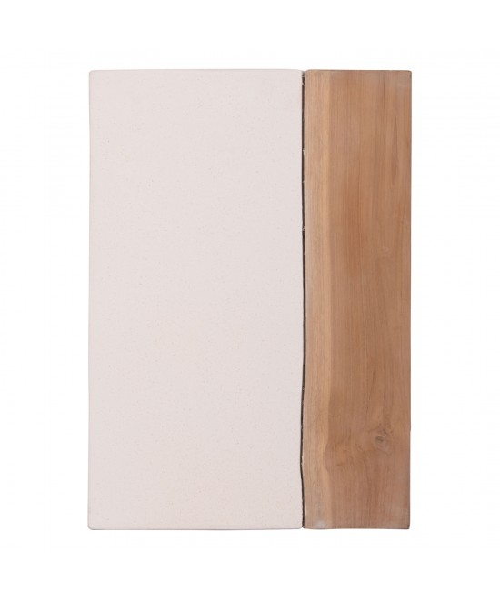 ΒΟΗΘΗΤΙΚΟ ΤΡΑΠΕΖΙ LEIA HM18163.02 FIBER CEMENT ΛΕΥΚΟ-ΞΥΛΟ TEAK 32.5x32.5x46Υεκ.