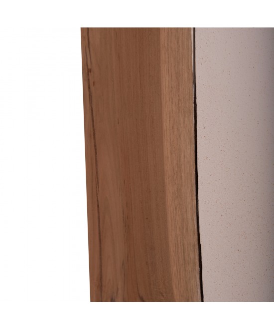 ΒΟΗΘΗΤΙΚΟ ΤΡΑΠΕΖΙ LEIA HM18163.02 FIBER CEMENT ΛΕΥΚΟ-ΞΥΛΟ TEAK 32.5x32.5x46Υεκ.