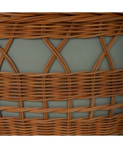 ΤΡΑΠΕΖΙ ΣΑΛΟΝΙΟΥ VILHENA HM18165 FIBER CEMENT ΠΡΑΣΙΝΟ-RATTAN ΦΥΣΙΚΟ Φ56x47Υεκ.