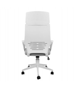 ΚΑΡΕΚΛΑ ΓΡΑΦΕΙΟΥ ANIVIA HM1054.21 ΓΚΡΙ & ΠΟΔΙ ΛΕΥΚΟ 64x61x126 εκ.