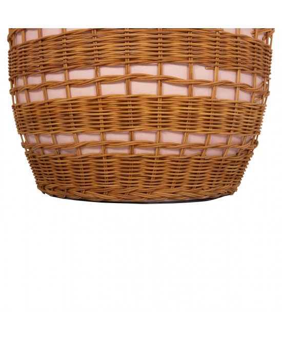 ΒΟΗΘΗΤΙΚΟ ΤΡΑΠΕΖΙ VILHENA HM18166 FIBER CEMENT ΡΟΖ-RATTAN ΦΥΣΙΚΟ Φ44.5x45Υεκ.