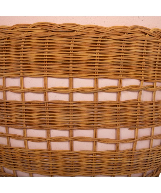 ΒΟΗΘΗΤΙΚΟ ΤΡΑΠΕΖΙ VILHENA HM18166 FIBER CEMENT ΡΟΖ-RATTAN ΦΥΣΙΚΟ Φ44.5x45Υεκ.