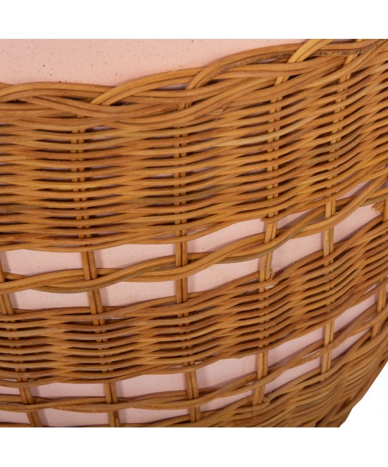 ΒΟΗΘΗΤΙΚΟ ΤΡΑΠΕΖΙ VILHENA HM18166 FIBER CEMENT ΡΟΖ-RATTAN ΦΥΣΙΚΟ Φ44.5x45Υεκ.