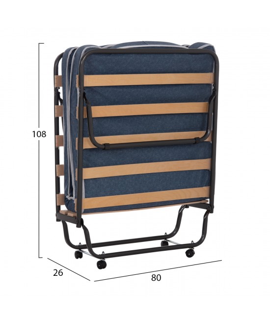 ΚΡΕΒΑΤΙ-ΡΑΝΤΖΟ ΙΤΑΛΙΑΣ SLADE HM604.03 ΜΕΤΑΛ. ΜΕ ΡΟΔΕΣ & ΣΤΡΩΜΑ 6,5εκ ΟΨΗ ΤΖΙΝ 80x183x37,5Yεκ