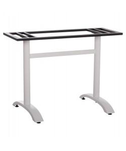 ΒΑΣΗ ΤΡΑΠΕΖΙΟΥ ΜΕΤΑΛΛΙΚΗ ΔΙΠΛΗ HM461.12 ΛΕΥΚΗ ΜΕ ΡΕΓΟΥΛΑΤΟΡΟΥΣ 100x60x73Υεκ.