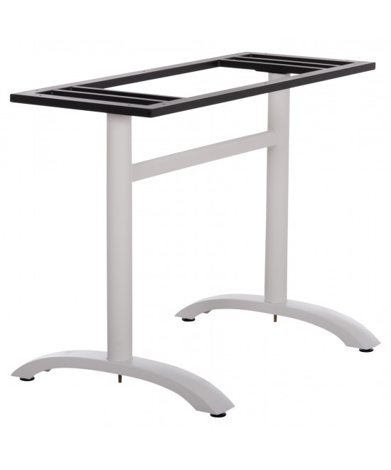 ΒΑΣΗ ΤΡΑΠΕΖΙΟΥ ΜΕΤΑΛΛΙΚΗ ΔΙΠΛΗ HM461.12 ΛΕΥΚΗ ΜΕ ΡΕΓΟΥΛΑΤΟΡΟΥΣ 100x60x73Υεκ.