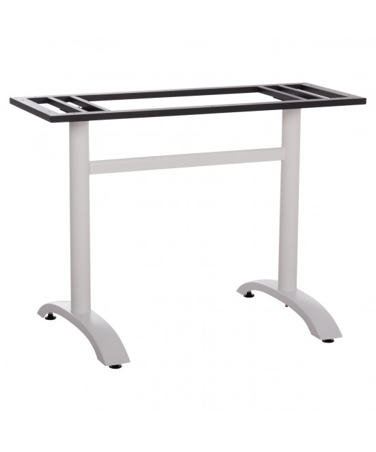 ΒΑΣΗ ΤΡΑΠΕΖΙΟΥ ΜΕΤΑΛΛΙΚΗ ΔΙΠΛΗ HM461.12 ΛΕΥΚΗ ΜΕ ΡΕΓΟΥΛΑΤΟΡΟΥΣ 100x60x73Υεκ.