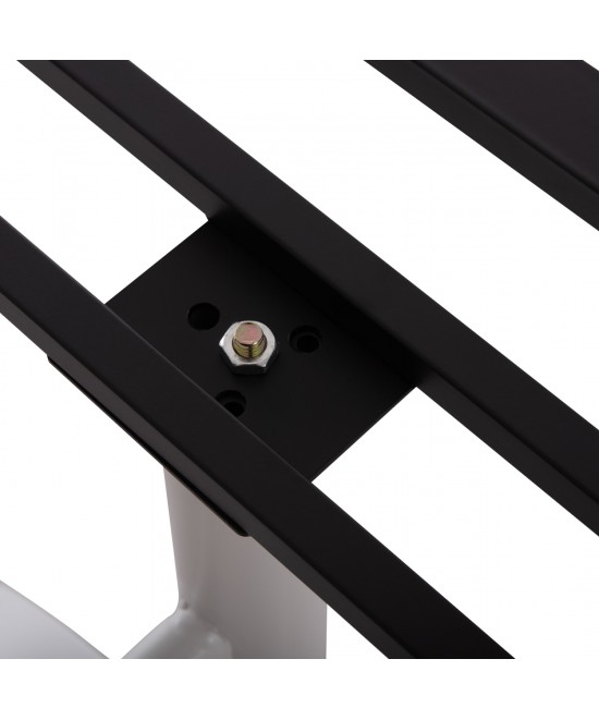 ΒΑΣΗ ΤΡΑΠΕΖΙΟΥ ΜΕΤΑΛΛΙΚΗ ΔΙΠΛΗ HM461.12 ΛΕΥΚΗ ΜΕ ΡΕΓΟΥΛΑΤΟΡΟΥΣ 100x60x73Υεκ.