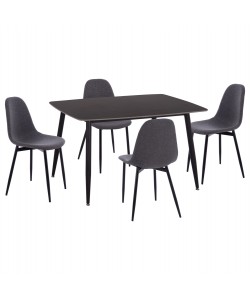 ΣΕΤ ΤΡΑΠΕΖΑΡΙΑΣ 5ΤΜΧ RAVEN HM21068.02 ΚΕΡΑΜΙΚΟ TOP ΜΑΥΡΟ ΜΑΡΜΑΡΟ--ΓΚΡΙ ΥΦΑΣΜΑ