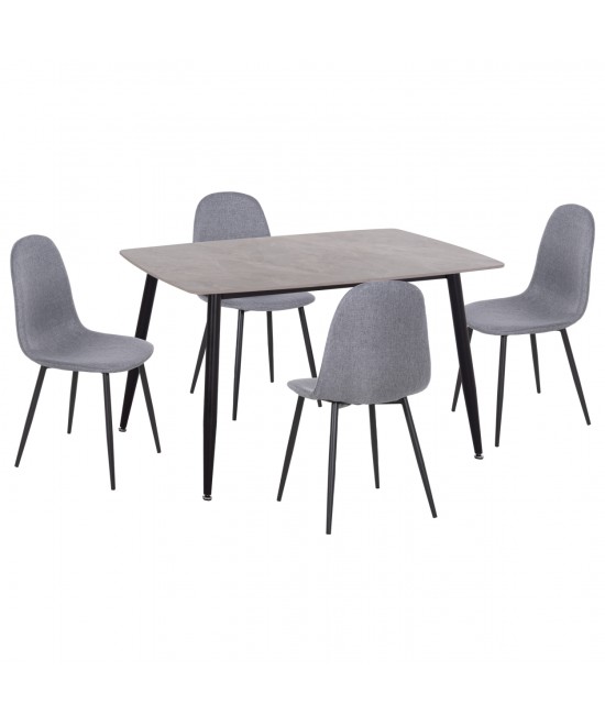 ΣΕΤ ΤΡΑΠΕΖΑΡΙΑΣ 5ΤΜΧ RAVEN HM21068.03 ΚΕΡΑΜΙΚΟ TOP ΓΚΡΙ ΜΑΡΜΑΡΟ--ΓΚΡΙ ΥΦΑΣΜΑ