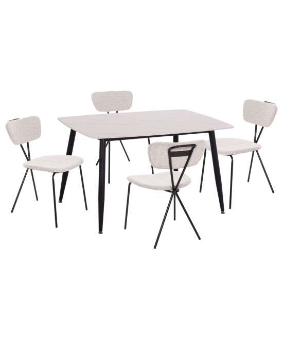 ΣΕΤ ΤΡΑΠΕΖΑΡΙΑΣ 5ΤΜΧ RAVEN HM21067.01 ΚΕΡΑΜΙΚΟ TOP ΛΕΥΚΟ ΜΑΡΜΑΡΟ--ΜΕΤΑΛΛΟ