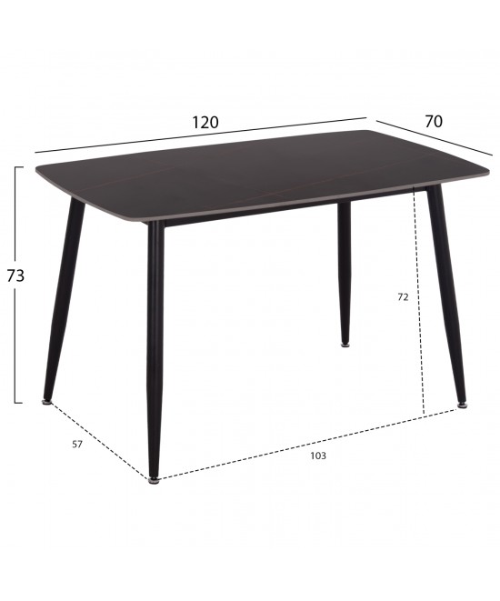 ΣΕΤ ΤΡΑΠΕΖΑΡΙΑΣ 5ΤΜΧ RAVEN HM21067.02 ΚΕΡΑΜΙΚΟ TOP ΜΑΥΡΟ ΜΑΡΜΑΡΟ--ΜΕΤΑΛΛΟ