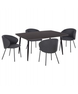 ΣΕΤ ΤΡΑΠΕΖΑΡΙΑΣ 5ΤΜΧ RAVEN HM21069.02 ΚΕΡΑΜΙΚΟ TOP ΜΑΥΡΟ ΜΑΡΜΑΡΟ & 4 ΚΑΡΕΚΛΕΣ