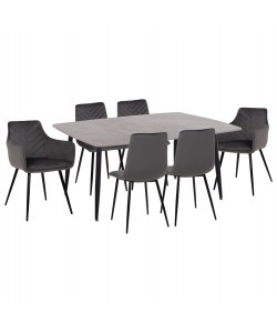 ΣΕΤ ΤΡΑΠΕΖΑΡΙΑΣ 7ΤΜΧ RAVEN HM21070.03 ΚΕΡΑΜΙΚΟ TOP--4 ΚΑΡΕΚΛΕΣ & 2 ΠΟΛΥΘΡΟΝΕΣ ΓΚΡΙ