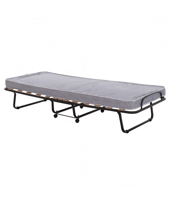 ΚΡΕΒΑΤΙ-ΡΑΝΤΖΟ ΙΤΑΛΙΑΣ NOBLE HM393.01 ΜΕΤΑΛΛΙΚΟ ΜΕ ΡΟΔΕΣ & ΣΤΡΩΜΑ 9εκ ΜΠΛΕ-ΛΕΥΚΟ 80x182x37.5Υεκ.