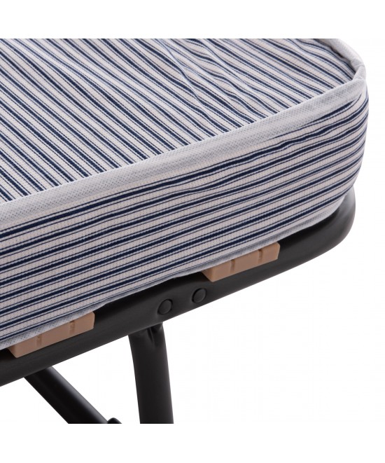 ΚΡΕΒΑΤΙ-ΡΑΝΤΖΟ ΙΤΑΛΙΑΣ NOBLE HM393.01 ΜΕΤΑΛΛΙΚΟ ΜΕ ΡΟΔΕΣ & ΣΤΡΩΜΑ 9εκ ΜΠΛΕ-ΛΕΥΚΟ 80x182x37.5Υεκ.