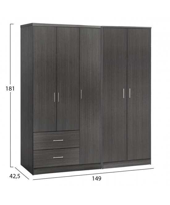 ΝΤΟΥΛΑΠΑ 5ΦΥΛΛΗ CAESAR HM21234.01 ΜΕΛΑΜΙΝΗ ΧΡΩΜΑ ZEBRANO 150x42.5x181Υεκ