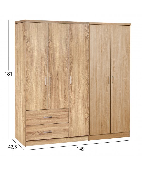 ΝΤΟΥΛΑΠΑ 5ΦΥΛΛΗ CAESAR HM21234.02 ΜΕΛΑΜΙΝΗ ΧΡΩΜΑ SONAMA 150x42.5x181Υεκ