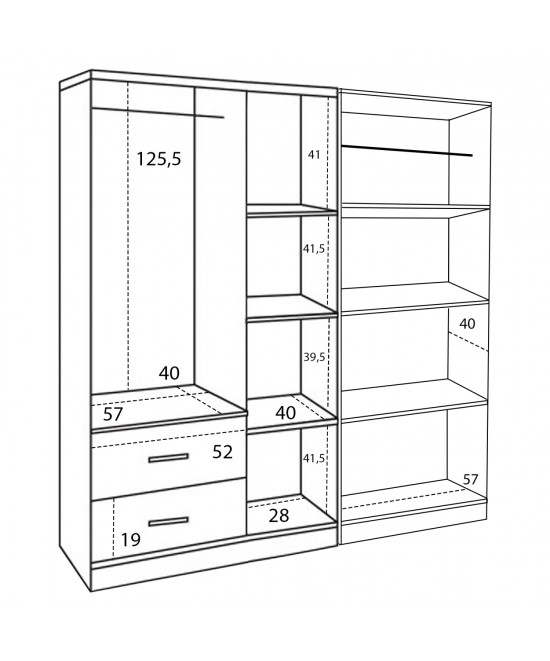 ΝΤΟΥΛΑΠΑ 5ΦΥΛΛΗ CAESAR HM21234.02 ΜΕΛΑΜΙΝΗ ΧΡΩΜΑ SONAMA 150x42.5x181Υεκ