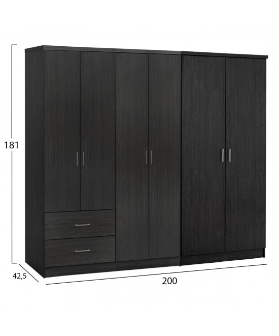 ΝΤΟΥΛΑΠΑ 6ΦΥΛΛΗ BLAKELY HM21235.01 ΜΕΛΑΜΙΝΗ ΧΡΩΜΑ ZEBRANO 201x43x181Υεκ