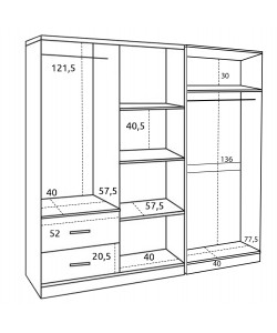 ΝΤΟΥΛΑΠΑ 6ΦΥΛΛΗ BLAKELY HM21235.01 ΜΕΛΑΜΙΝΗ ΧΡΩΜΑ ZEBRANO 201x43x181Υεκ