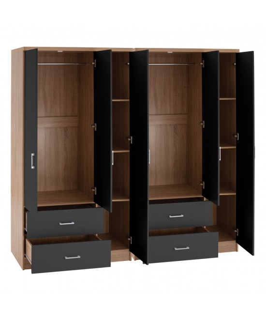 ΝΤΟΥΛΑΠΑ 6ΦΥΛΛΗ CAESAR HM21236.01 ΜΕΛΑΜΙΝΗ SONAMA & ΣΚΟΥΡΟ ΓΚΡΙ 180x42,5Χ181Υεκ.