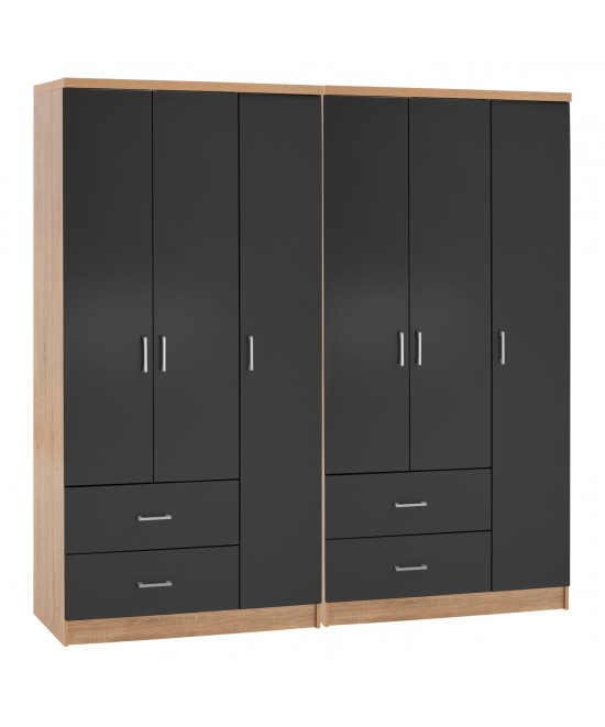 ΝΤΟΥΛΑΠΑ 6ΦΥΛΛΗ CAESAR HM21236.01 ΜΕΛΑΜΙΝΗ SONAMA & ΣΚΟΥΡΟ ΓΚΡΙ 180x42,5Χ181Υεκ.