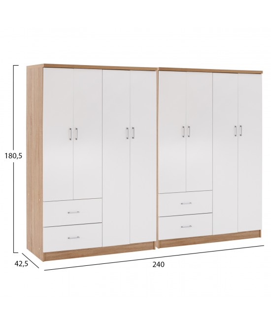 ΝΤΟΥΛΑΠΑ 8ΦΥΛΛΗ BRIANA HM21237.02 ΜΕΛΑΜΙΝΗ SONAMA & ΛΕΥΚΟ 241x42,5Χ180,5Υεκ.